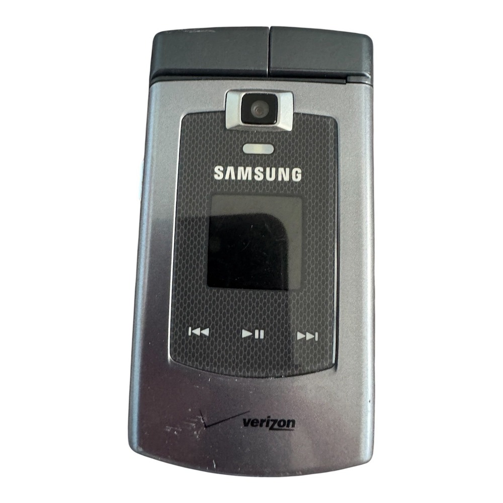 SAMSUNG Alias SCH-U740 Verizon Dual Hinge QWERTY Flip Phone Silver Vintage Boxed